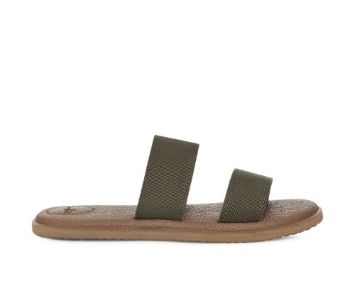 Sanuk Womens Yoga Gora Olive Sandals | WYIXPM912